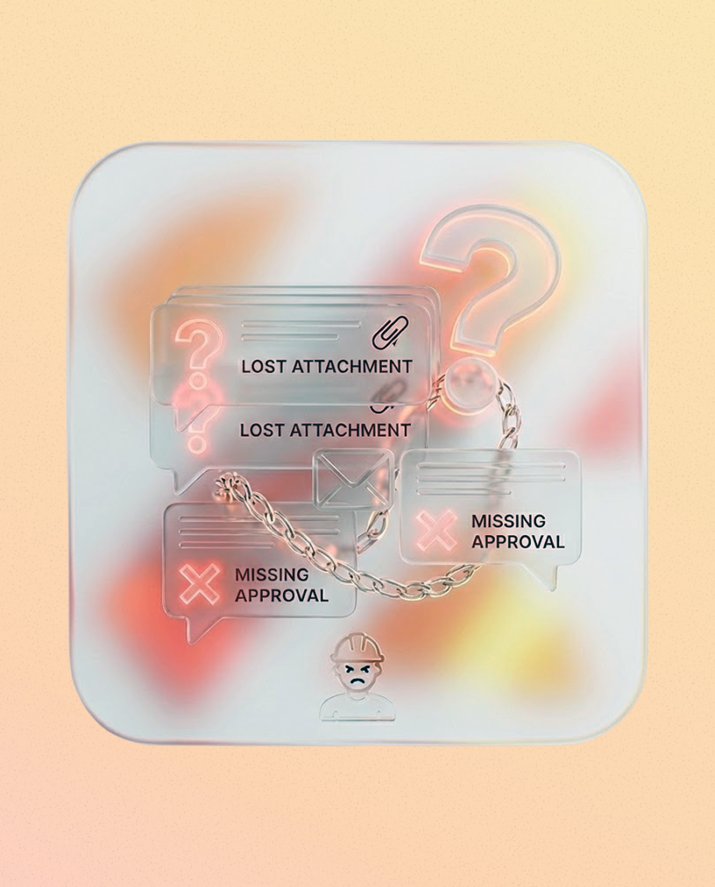 Email chains with lost attachments and approvals